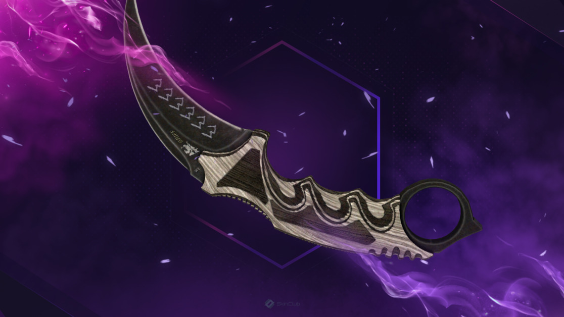 ★ StatTrak™ Karambit | Black Laminate (Battle-Scarred)