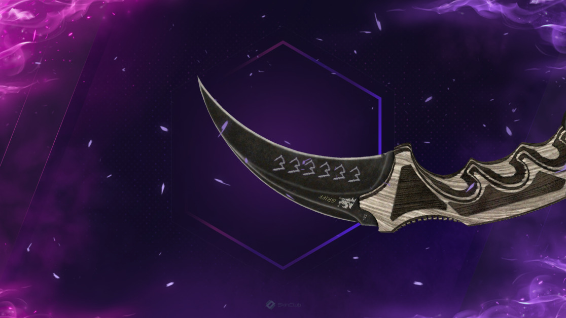 ★ StatTrak™ Karambit | Black Laminate (Battle-Scarred)
