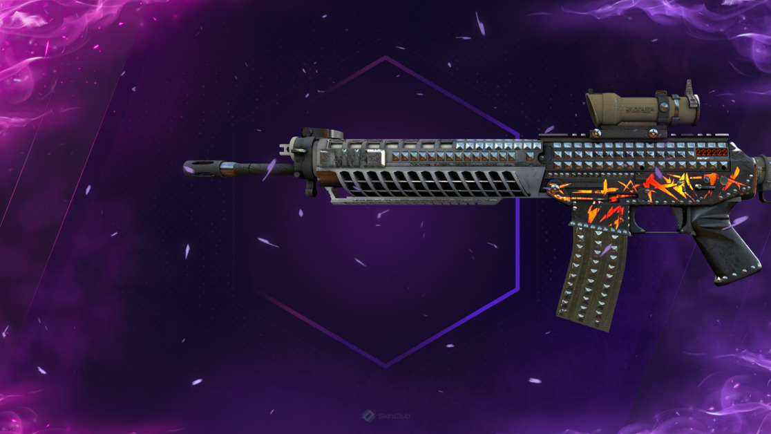 StatTrak™ SG 553 | Heavy Metal (Battle-Scarred)