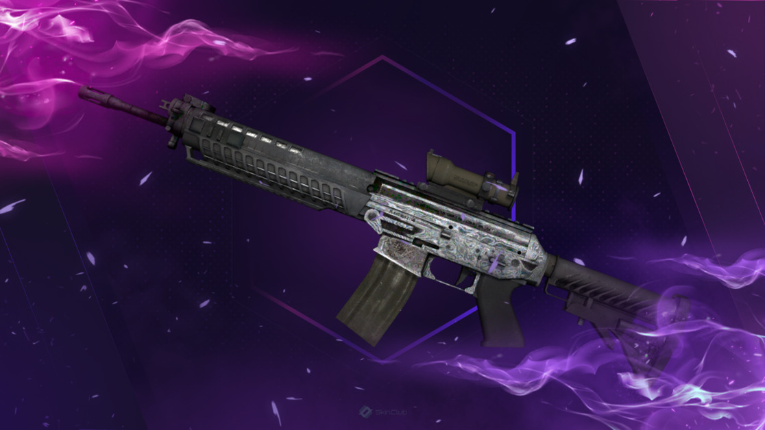 SG 553 | Damascus Steel (Battle-Scarred)