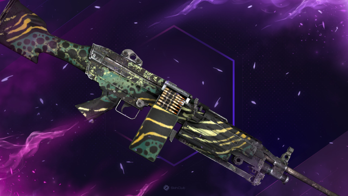 M249 | Emerald Poison Dart (Well-Worn)