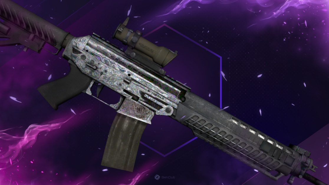 SG 553 | Damascus Steel (Battle-Scarred)