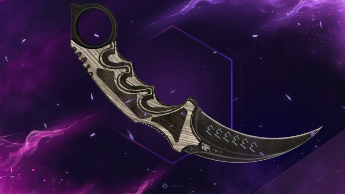 ★ StatTrak™ Karambit | Black Laminate (Battle-Scarred)