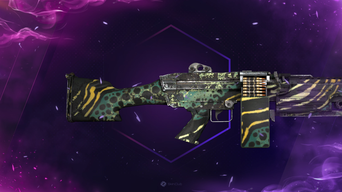 M249 | Emerald Poison Dart (Well-Worn)
